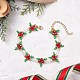 Рождественские браслеты из стеклянных бусин для женщин BJEW-MZ00243-1
