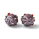 Ручной работы ухабистым Шарики Lampwork FOIL-B001-08F-1