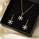 Элегантные серьги-кольца и ожерелья с подвесками из латуни с микропаве из прозрачных кубических цирконий в форме снежинки для женщин ET8021-1-4