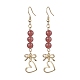Серьги с подвесками из натурального клубничного кварца EJEW-JE05911-1