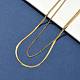 304 нержавеющая сталь плоская цепочка-змейка витая двухслойная цепочка ожерелья NJEW-S453-01G-A-4