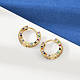 Серьги-кольца из латуни с микро-паве EJEW-S277-09G-B-3