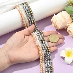 1-рядные гальванизированные стеклянные бусины с эффектом кракле&nbsp;EGLA-YW0005-45A