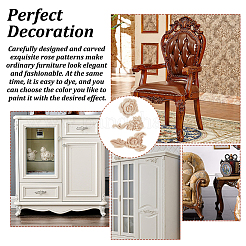 6 шт. 3 стиля цветок резная деревянная накладка аппликация ремесло&nbsp;DIY-OC0014-07