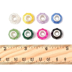 48шт 8 цвета стеклянные европейские бусины ручной работы GLAA-FS0002-14