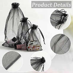 100 шт. 3 стиля больших мешочков из органзы OP-SP0001-04