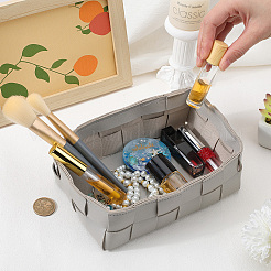 Прямоугольные корзины для хранения из искусственной кожи с узором «тартан»&nbsp;AJEW-WH20004-66B