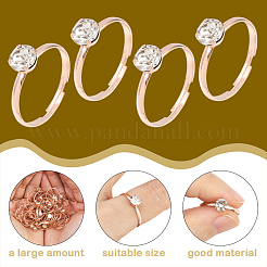 40 шт. регулируемые кольца из сплава со стразами для женщин&nbsp;RJEW-SP0001-02RG