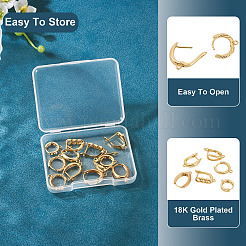 12 шт. 6 стиля латунных сережек-колец&nbsp;KK-TA0002-88