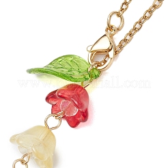 Стеклянные подвесные украшения в виде ландыша HJEW-JM01970