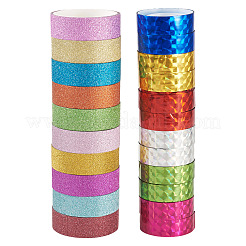 22 рулон 2 стилей лазерная сияющая БОПП пластиковая декоративная клейкая лента для альбома&nbsp;AJEW-TA0002-10