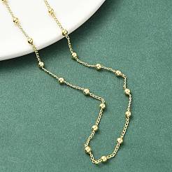Женские ожерелья из латунной цепочки с круглыми шариками 3 мм NJEW-K271-09G