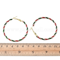 Серьги-кольца из сплава с эмалью EJEW-H173-05G