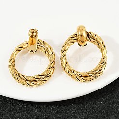 Серьги-гвоздики с витым кольцом из нержавеющей стали 304&nbsp;EJEW-K268-26G