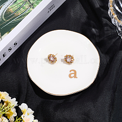 Круглая керамическая тарелка для украшений AJEW-WH20067-023A