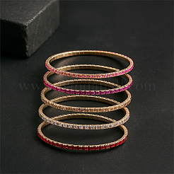 12 шт. 12-цветные браслеты-цепочки из сплава со стразами для женщин&nbsp;BJEW-HY0001-09