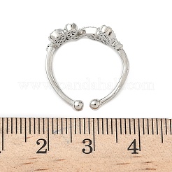 Латунные микро проложить манжеты кольца кубического циркония RJEW-H256-03P