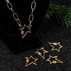 Латунь микропаве прозрачный кубический цирконий винт карабин брелоки&nbsp;X-ZIRC-L085-06G