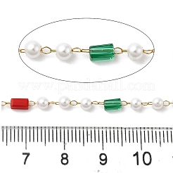 Цепочки из стеклянных бусин и искусственного жемчуга ручной работы CHS-L031-12G