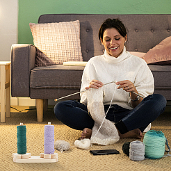 Деревянная прядильщик из цветков сливы TOOL-WH0127-39C