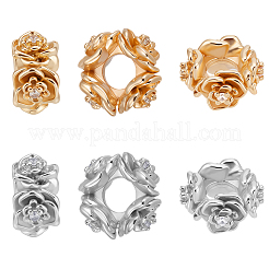 16шт 2 цвета латунные дистанционные бусины&nbsp;KK-BBC0018-92