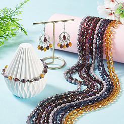 10 нить 10 цвета прозрачных стеклянных бусин&nbsp;EGLA-TA0013-24A