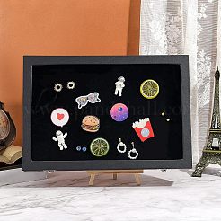 Пу презентация коробки с прозрачной стеклянной крышкой CON-WH0086-023