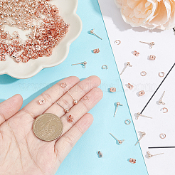 100 шт. железные серьги-гвоздики с шариками KK-UN0001-34