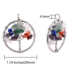 8шт 8 стильные подвески из смешанных драгоценных камней&nbsp;G-SZ0001-38