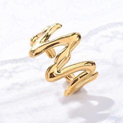 Открытые манжеты из нержавеющей стали 304 с изображением морских животных RJEW-Q005-01G-G