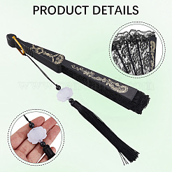 2шт. 2-х цветные складные веера из пластика и ткани AJEW-CN0003-79