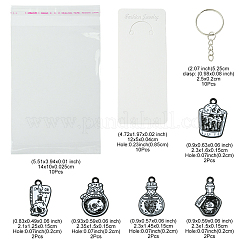 DIY Хэллоуин тема сплав эмаль череп кулон брелок изготовление наборов DIY-FS0007-14