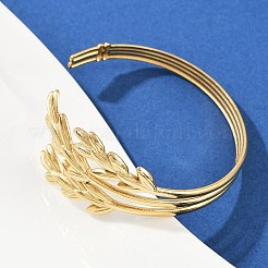 Браслеты-манжеты из нержавеющей стали 304 для женщин BJEW-D356-02A-G