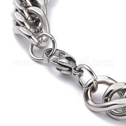 Браслеты из кубинской цепи из нержавеющей стали 304&nbsp;X-STAS-A028-B064P-A