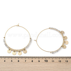 Серьги-люстры из натурального лабрадорита из нержавеющей стали 304 EJEW-Z089-36G-02