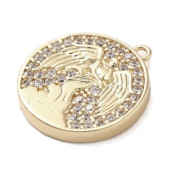 Латунные микропаве прозрачные подвески с фианитом&nbsp;KK-M275-08G