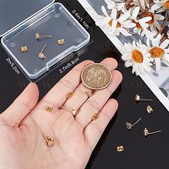 10 шт. плоская круглая фурнитура для сережек-гвоздиков из латуни с кубическим цирконием KK-BBC0012-73