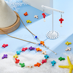 6 нити синтетических бирюзовых бусин нити TURQ-FH0001-02