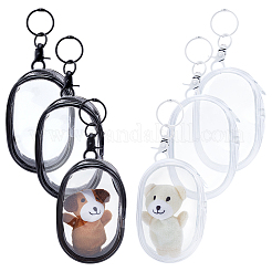 4 шт. 2 цвета овальные прозрачные ПВХ мини-органайзеры для кабелей на молнии AJEW-PH0012-02