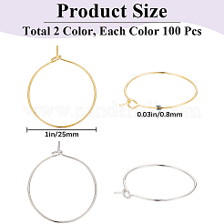 200 шт. 2-х цветные латунные кольца-подвески для бокалов вина KK-SP0001-32B