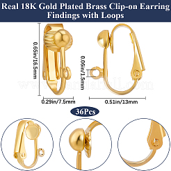 Латунные клипсы серьги KK-BBC0016-10G