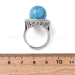 Кольца для пальцев с натуральными и синтетическими смешанными драгоценными камнями RJEW-K241-05P