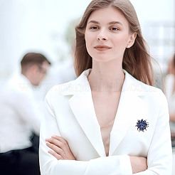 2 шт. 2-цветные булавки для лацкана из цветочного сплава со стразами для свадебной вечеринки&nbsp;JEWB-DR0001-07C