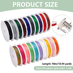 20 рулон круглого полиэфирного шнура 20 цветов OCOR-PH0004-83B