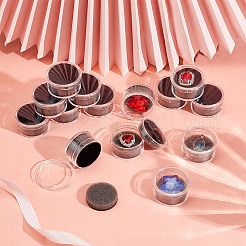 Круглые прозрачные акриловые коробки с бриллиантами CON-WH0086-073A