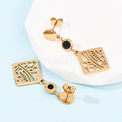 Серьги-гвоздики из нержавеющей стали 304&nbsp;EJEW-F393-10G