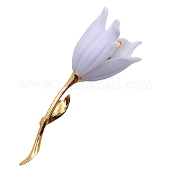 Белая брошь из сплава шампака из смолы для одежды рюкзака PW-WGA49BC-01