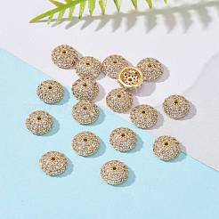 Безлепестковый полукруглый / купольные латунные микро проложить кубического циркония крышки шарика ZIRC-D062-G