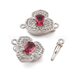 Латунные застежки из прозрачного кубического циркония с микропаве&nbsp;KK-C075-21P