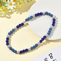 1 шт. ожерелье из круглых бусин из полимерной глины со стразами&nbsp;NJEW-SP0001-14A